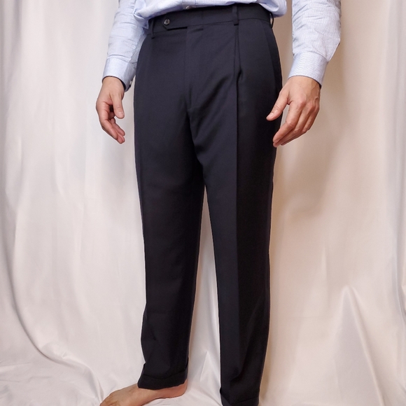 Nautica Other - Nautica Pleated Front Cuffed Navy Slacks Pants 32
